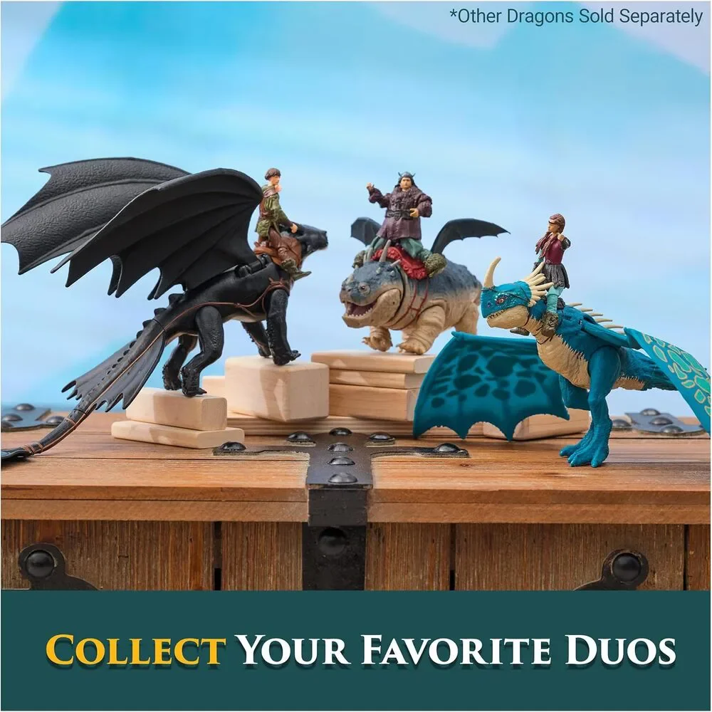 Dreamworks Dragons Toothless & Hiccup Action Figures Viking Rider Duo NIB